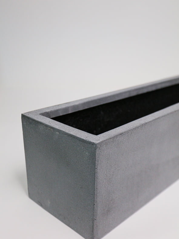 Grey fibre clay windowsill planter.